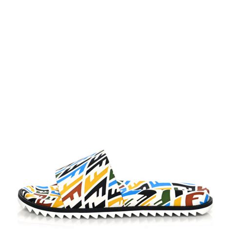 FENDI X SARAH COLEMAN Vitello FF Vertigo Slide Sandals 9 